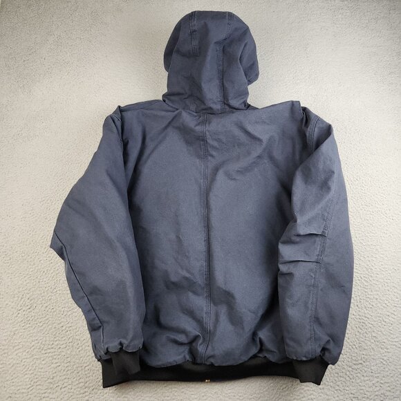 BERNE Canvas Jacket Men's 2XL Regular Quilt Lined Workwear Barn Hooded Azteca - Picture 2 of 15